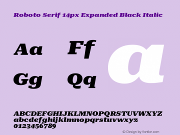 Roboto Serif 14px Expanded Black Italic Version 1.004图片样张