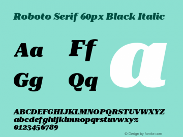 Roboto Serif 60px Black Italic Version 1.004图片样张