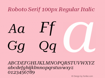 Roboto Serif 100px Regular Italic Version 1.004图片样张