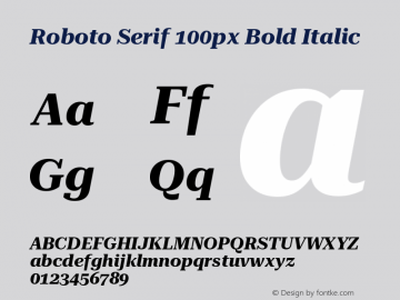 Roboto Serif 100px Bold Italic Version 1.004图片样张
