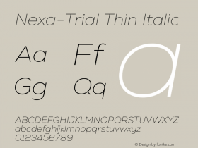 Nexa-Trial Thin Italic Version 2.001;FEAKit 1.0图片样张