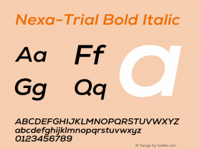 Nexa-Trial Bold Italic Version 2.001;FEAKit 1.0图片样张