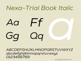 Nexa-Trial Book Italic Version 2.001;FEAKit 1.0图片样张