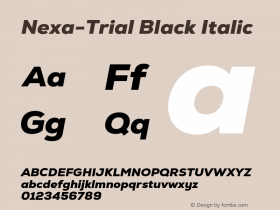 Nexa-Trial Black Italic Version 2.001;FEAKit 1.0图片样张