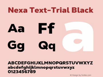 Nexa Text-Trial Black Version 1.001;hotconv 1.0.109;makeotfexe 2.5.65596图片样张