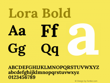 Lora Bold Version 3.001图片样张
