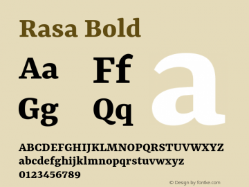 Rasa Bold Version 2.003; ttfautohint (v1.8.3)图片样张