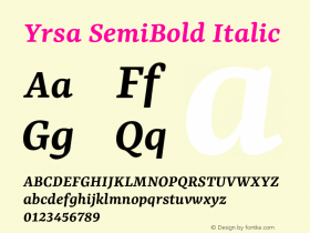 Yrsa SemiBold Italic Version 2.003图片样张