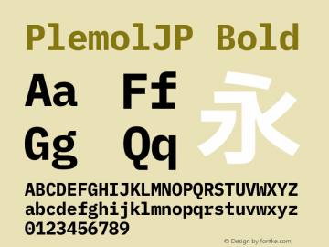 PlemolJP Bold Version 1.2.1 ; ttfautohint (v1.8.3) -l 6 -r 45 -G 200 -x 14 -D latn -f none -m 
