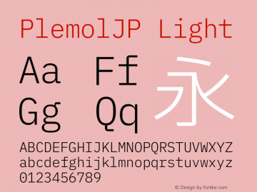 PlemolJP Light Version 1.2.1 ; ttfautohint (v1.8.3) -l 6 -r 45 -G 200 -x 14 -D latn -f none -m 