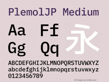 PlemolJP Medium Version 1.2.1 ; ttfautohint (v1.8.3) -l 6 -r 45 -G 200 -x 14 -D latn -f none -m 