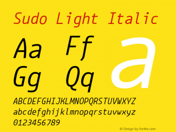 Sudo Light Italic Version 0.061图片样张