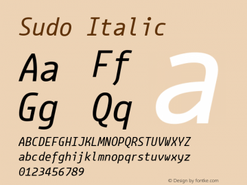 Sudo Italic Version 0.061图片样张
