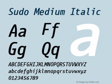 Sudo Medium Italic Version 0.061图片样张