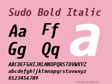 Sudo Bold Italic Version 0.061图片样张