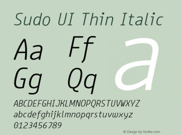 Sudo UI Thin Italic Version 0.061图片样张