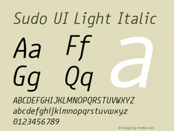 Sudo UI Light Italic Version 0.061图片样张