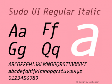 Sudo UI Regular Italic Version 0.061图片样张