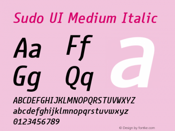 Sudo UI Medium Italic Version 0.061图片样张