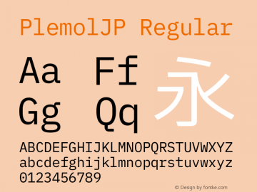 PlemolJP Regular Version 1.2.1 ; ttfautohint (v1.8.3) -l 6 -r 45 -G 200 -x 14 -D latn -f none -m 