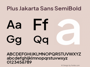 Plus Jakarta Sans SemiBold Version 2.006; ttfautohint (v1.8.4)图片样张