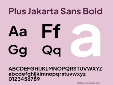 Plus Jakarta Sans Bold Version 2.006; ttfautohint (v1.8.4)图片样张