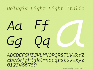 Delugia Light Italic v2110.31.1图片样张