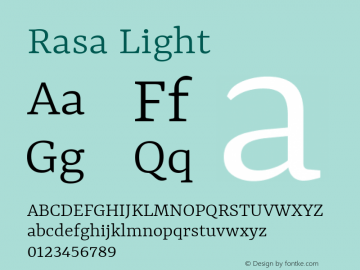 Rasa Light Version 2.004; ttfautohint (v1.8.3)图片样张