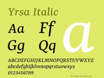 Yrsa Italic Version 2.004图片样张