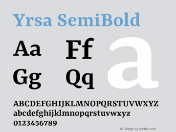 Yrsa SemiBold Version 2.004图片样张