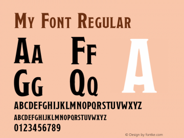 My Font Regular Version 0.001图片样张