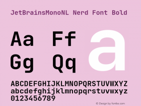 JetBrains Mono NL Bold Nerd Font Complete Version 2.242; ttfautohint (v1.8.3)图片样张