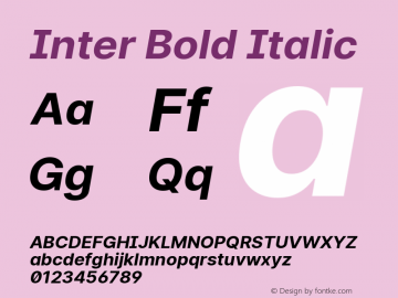 Inter Bold Italic Version 3.019;git-0a5106e0b图片样张