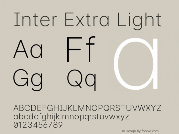 Inter Extra Light Version 3.019;git-0a5106e0b图片样张