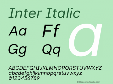 Inter Italic Version 3.019;git-0a5106e0b图片样张