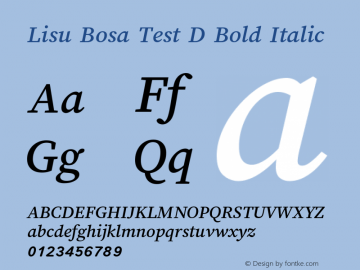 Lisu Bosa Test D BoldItalic Version 1.930 beta图片样张