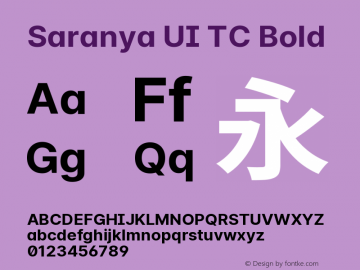Saranya UI TC Bold 图片样张