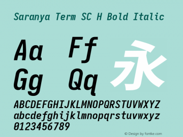 Saranya Term SC H Bold Italic 图片样张