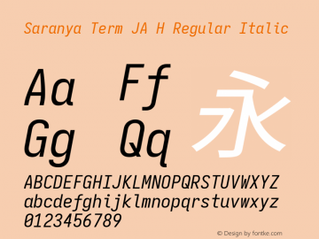 Saranya Term JA H Regular Italic 图片样张