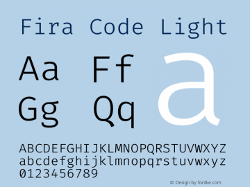 Fira Code Light Version 6.000图片样张