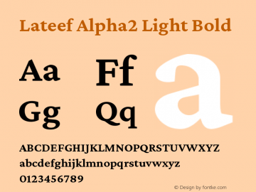 Lateef Alpha2 Light Bold Version 1.300图片样张