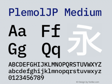 PlemolJP Medium Version 1.2.2 ; ttfautohint (v1.8.3) -l 6 -r 45 -G 200 -x 14 -D latn -f none -m 