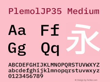 PlemolJP35 Medium Version 1.2.2 ; ttfautohint (v1.8.3) -l 6 -r 45 -G 200 -x 14 -D latn -f none -m 