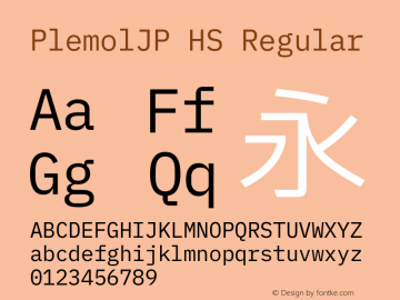 PlemolJP HS Regular Version 1.2.2 ; ttfautohint (v1.8.3) -l 6 -r 45 -G 200 -x 14 -D latn -f none -m 