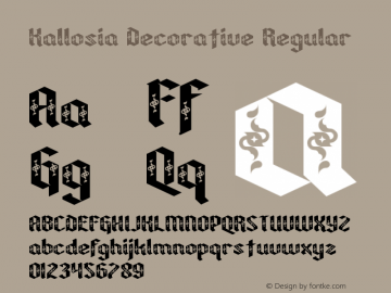 Kallosia Decorative Regular Version 1.0 Font Sample