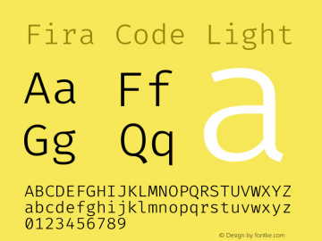 Fira Code Light Version 6.002图片样张