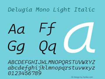 Delugia Mono Light Italic v2110.31.2图片样张