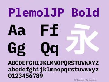 PlemolJP Bold Version 1.2.3 ; ttfautohint (v1.8.3) -l 6 -r 45 -G 200 -x 14 -D latn -f none -m 