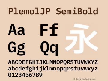 PlemolJP SemiBold Version 1.2.3 ; ttfautohint (v1.8.3) -l 6 -r 45 -G 200 -x 14 -D latn -f none -m 
