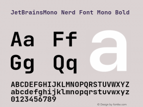 JetBrains Mono Bold Nerd Font Complete Mono Version 2.242; ttfautohint (v1.8.3);Nerd Fonts 2.2.0-RC图片样张